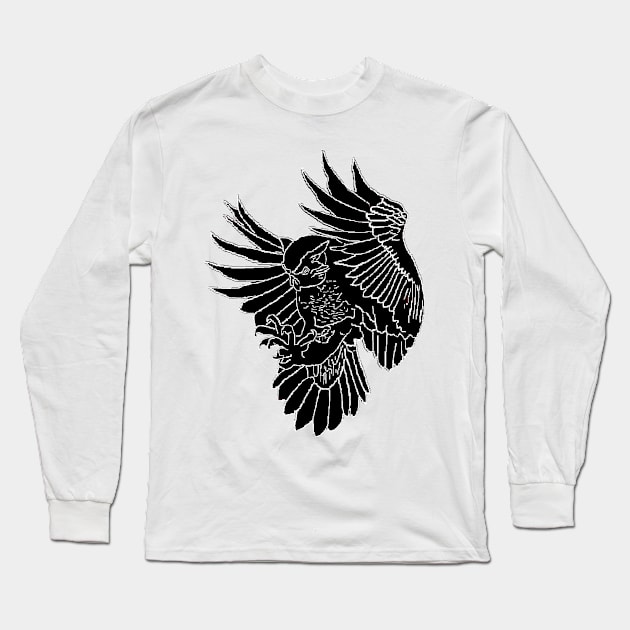 Owl In Flight Long Sleeve T-Shirt by 4rpixs